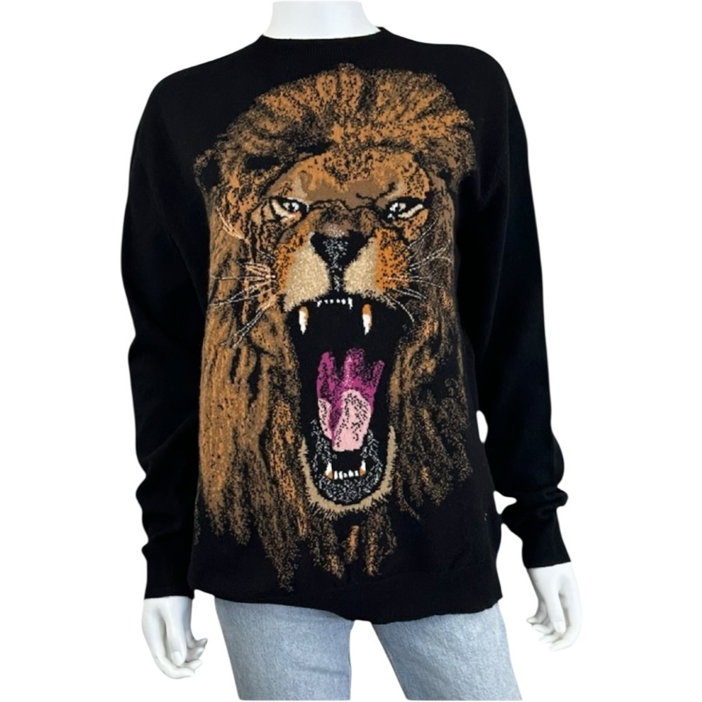 STELLA MCCARTNEY NWT 100% Virgin Wool Intarsia Lion Sweater Size 40